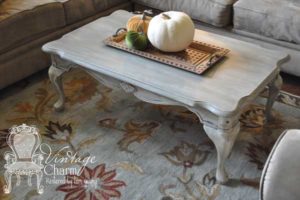 chalk painted weathered gray stained top