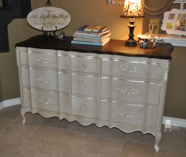 Painted French Provincial Triple Dresser by VIntage Charm Restored