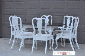 painted white dining table