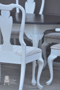 shabby chic white dining table and chairs