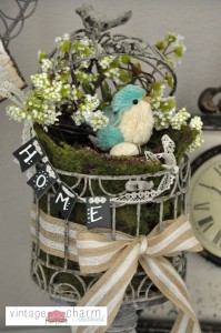 Shabby Chic Birdcage by Vintage Charm Restored