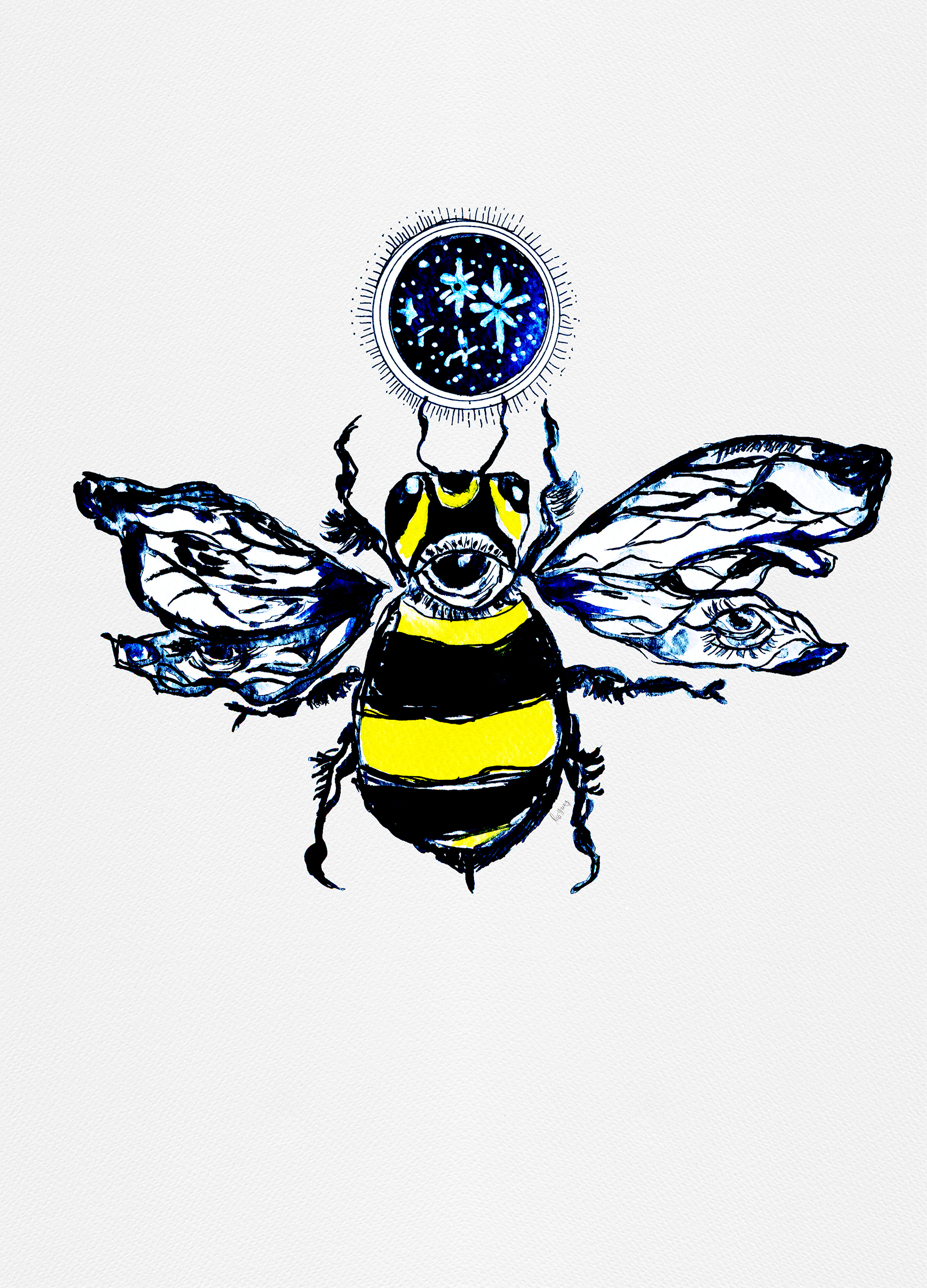 watercolor bee